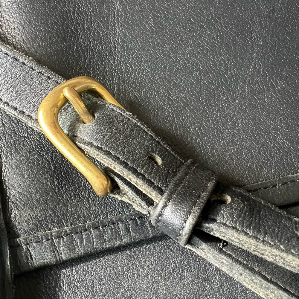 Vintage Coach 9790 City Bag Shoulder Bag Turnlock Crossbody Black Bag - Picture 12 of 16